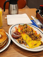 Big Steak W Side Of Hot Cakes
